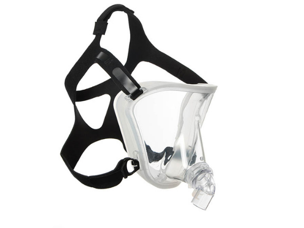 Mascarilla facial total BiTrac MaxShield Select™ con codo intercambiable sin orificio exhalatorio y con válvula anti-asfixia, adulto extra grande