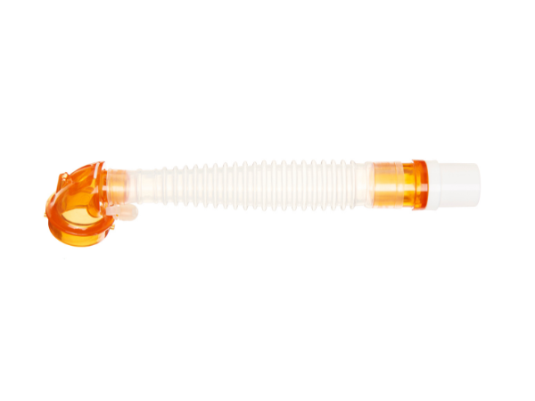 Codo intercambiable pediátrico BiTrac Select™ con orificio exhalatorio y con válvula anti-asfixia, con conexión paciente swivel 22M de 15cm