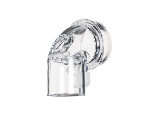 Codo intercambiable BiTrac Select™ sin orificio exhalatorio y con válvula anti-asfixia