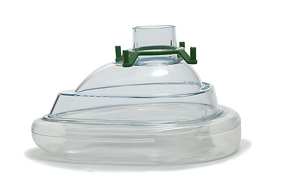 Mascarilla de anestesia clásica, adulto mediana, con anillo verde, 22F, tamaño 4