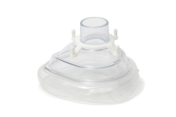 Mascarilla de anestesia clásica, pediátrica, con anillo blanco, 22F, tamaño 2