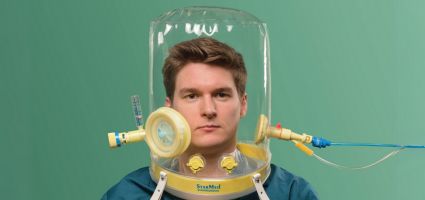 StarMed Ventukit hood with venturi flow driver for CPAP therapy (eliminates the need for a flow driver)