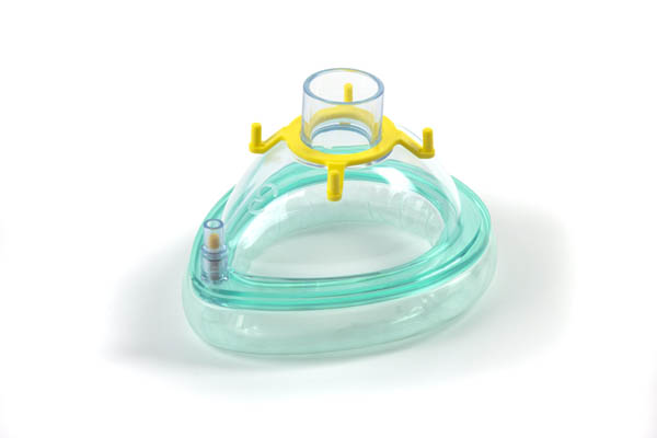 Mascarilla de anestesia aromática, adulto pequeña, con anillo amarillo y aroma vainilla, 22F, tamaño 3