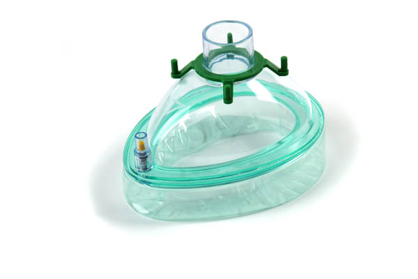 Mascarilla de anestesia aromática, adulto mediana, con anillo verde y aroma vainilla, 22F, tamaño 4