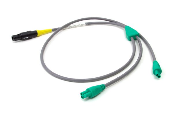 Cable adaptador para circuitos respiratorios con doble cable calentador  (conector trébol)