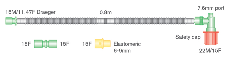 Sistema de Resucitación Neonatal, sin PEEP regulable, longitud 0.8m